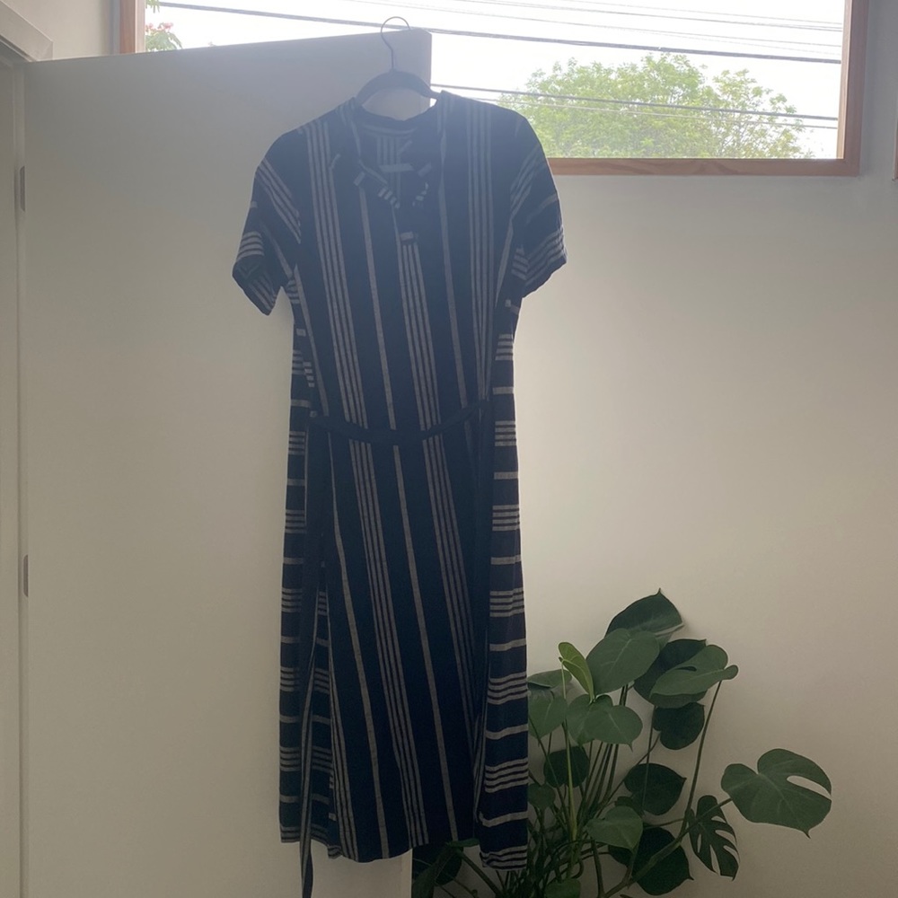 Ace & Jig navy stripe midi dress size small